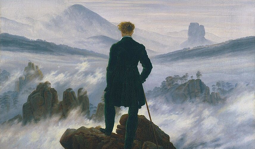 Wanderer über dem Nebelmeer von Caspar David Friedrich