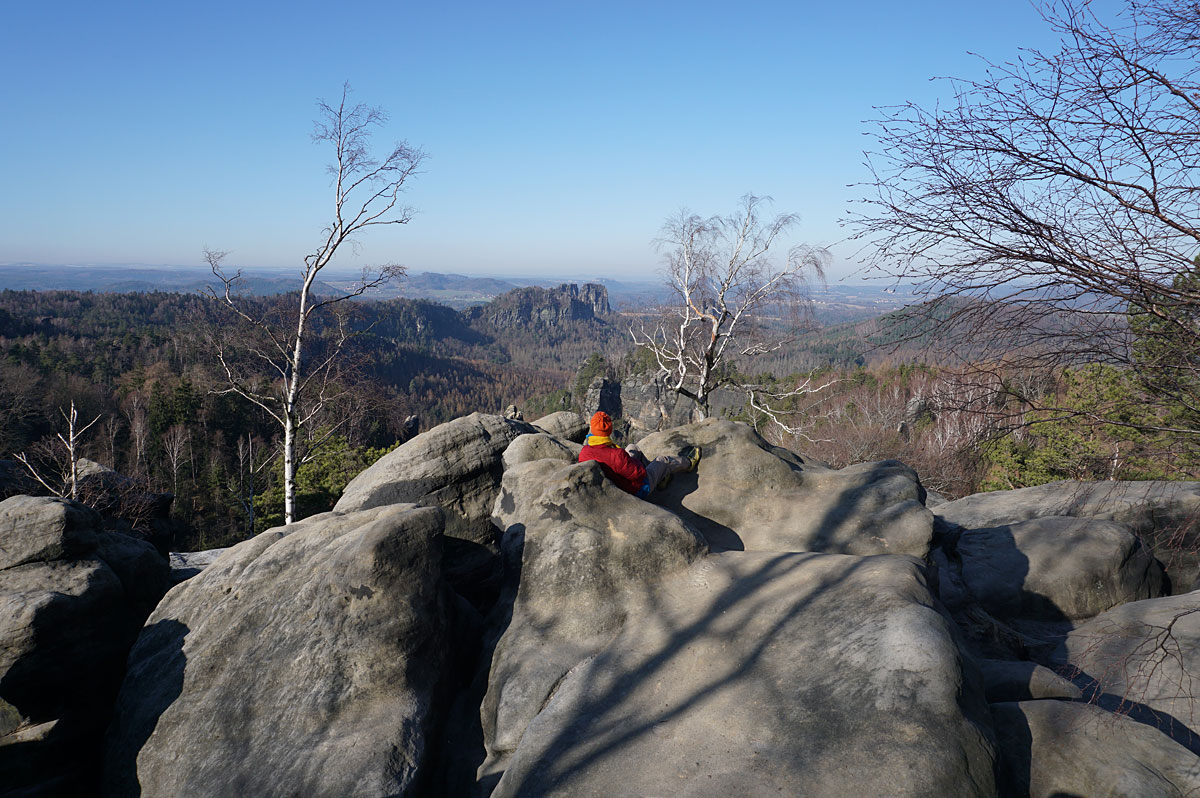 Wandern in der Sächsischen Schweiz: Carolafelsen und Schrammsteine ab Schmilka